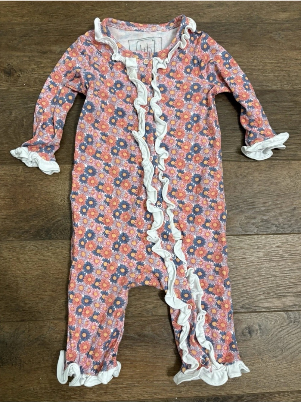 Lila and Hayes Baby Girl One Piece Floral Size 0-3m Button Closure